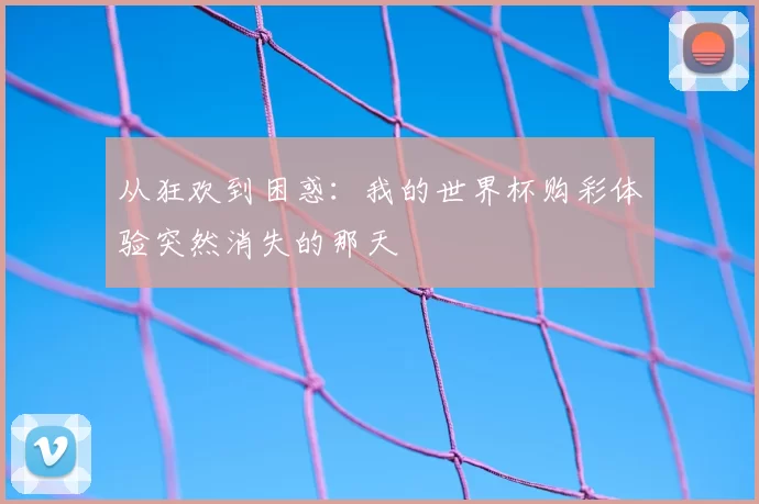 从狂欢到困惑：我的世界杯购彩体验突然消失的那天
